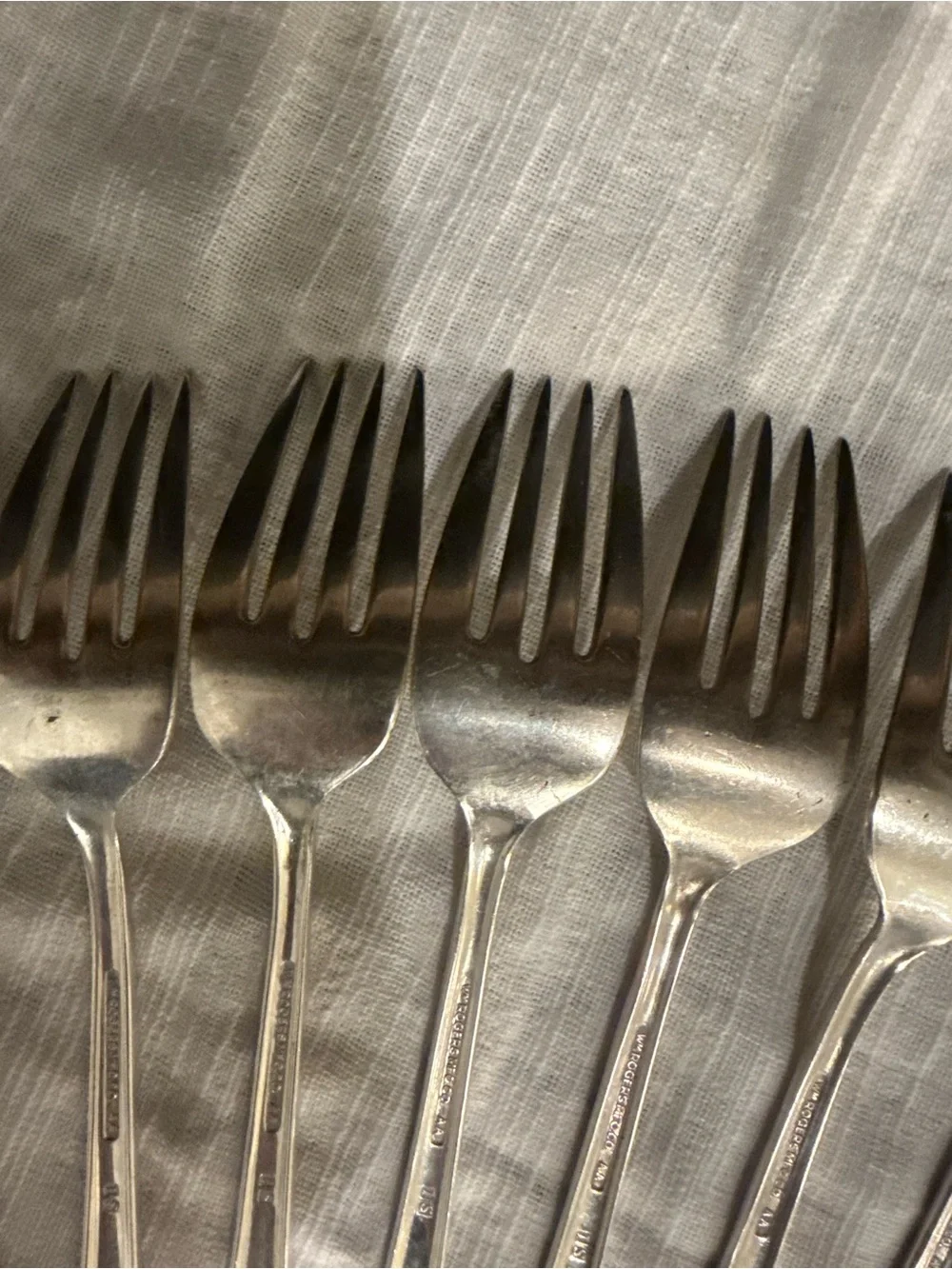 Wm Rogers International Silver Jubilee 8 Salad Forks Silver Plate Flatware